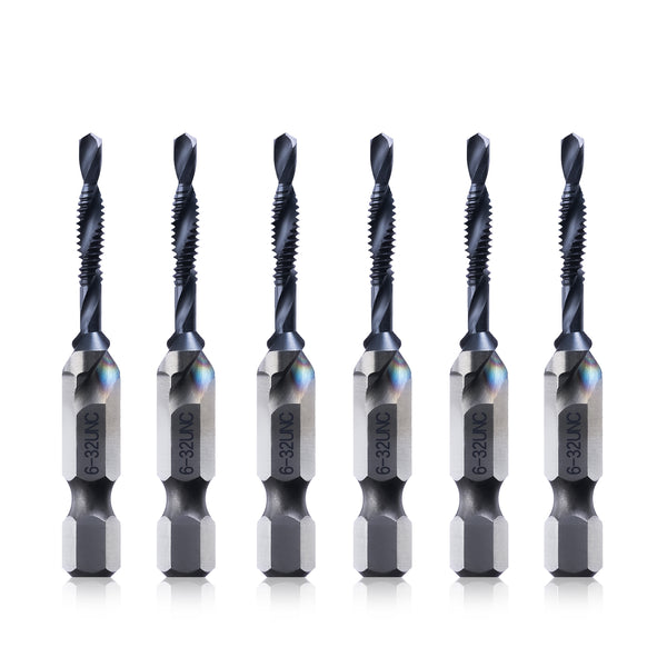 Combination Drill and Tap Bit Set, One-Step Drilling, Tapping, and Deburring/Countersinking for Stainless Steel, Aluminum,Copper, Plastic, Mild Steel