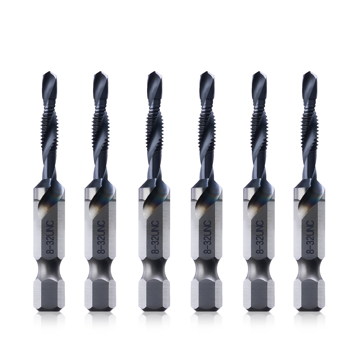 Metal security torx bits set with hole in center and hex shank