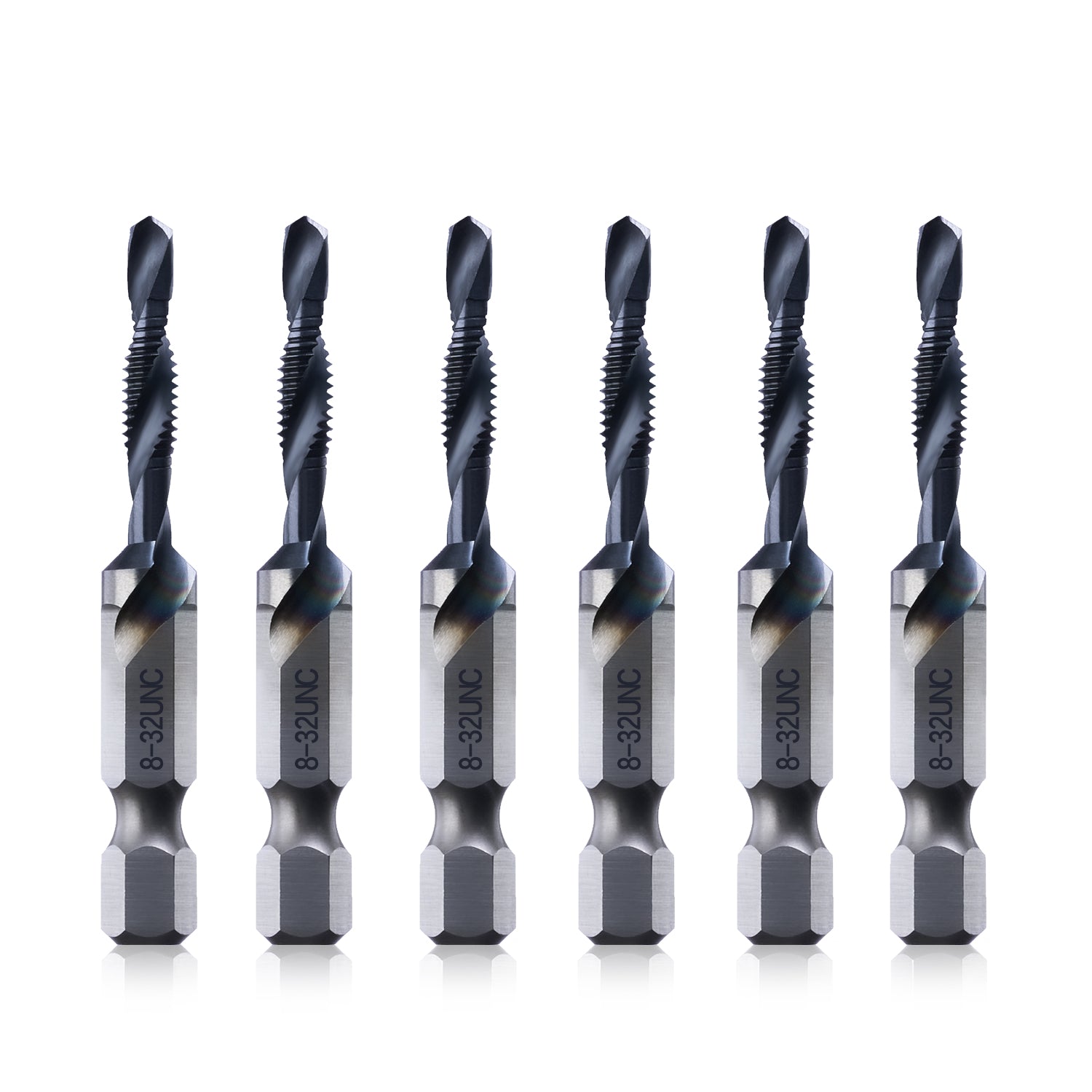 Combination Drill and Tap Bit Set for Stainless Steel, Aluminum,Copper, Plastic, Mild Steel