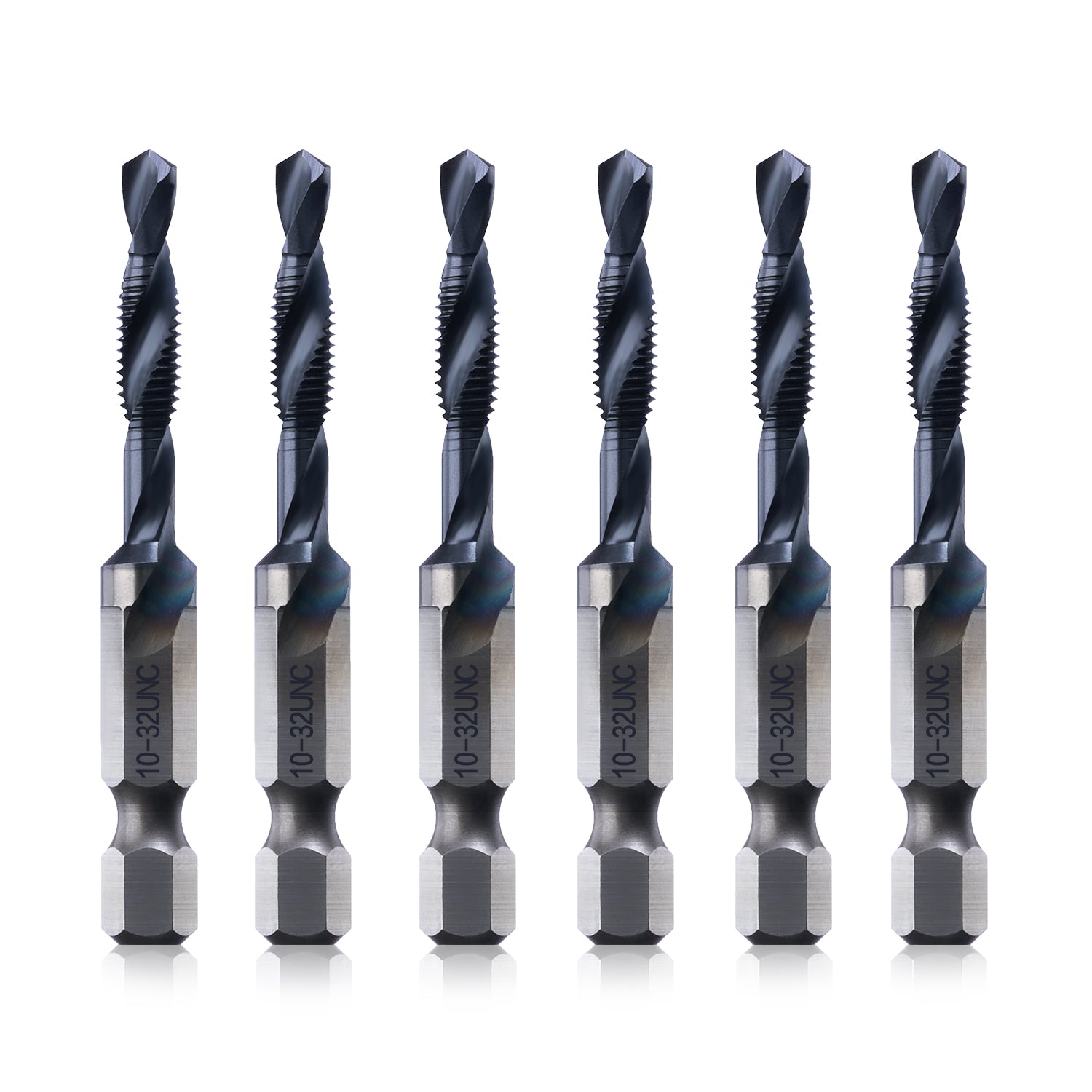 Combination Drill and Tap Bit Set, One-Step Drilling, Tapping, and Deburring/Countersinking for Stainless Steel, Aluminum,Copper, Plastic, Mild Steel