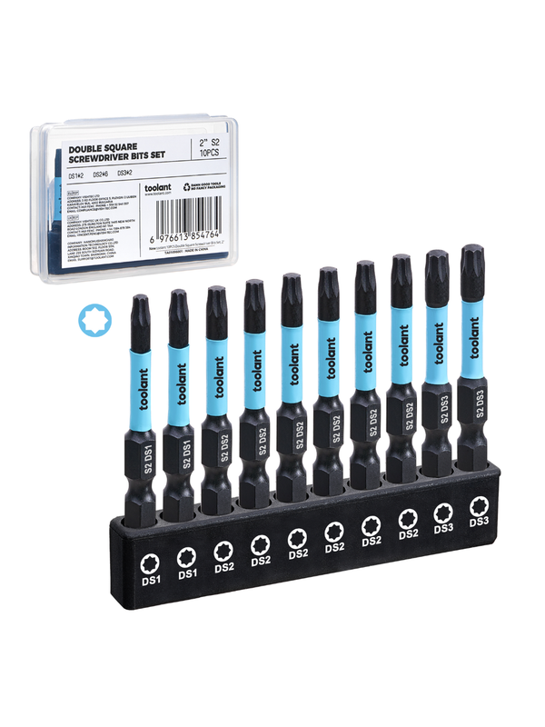toolant 10-piece double square screwdriver bits set