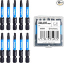 Impact Security Steel Torx Bit Set With Magnetic Bit Holder and Storage Box