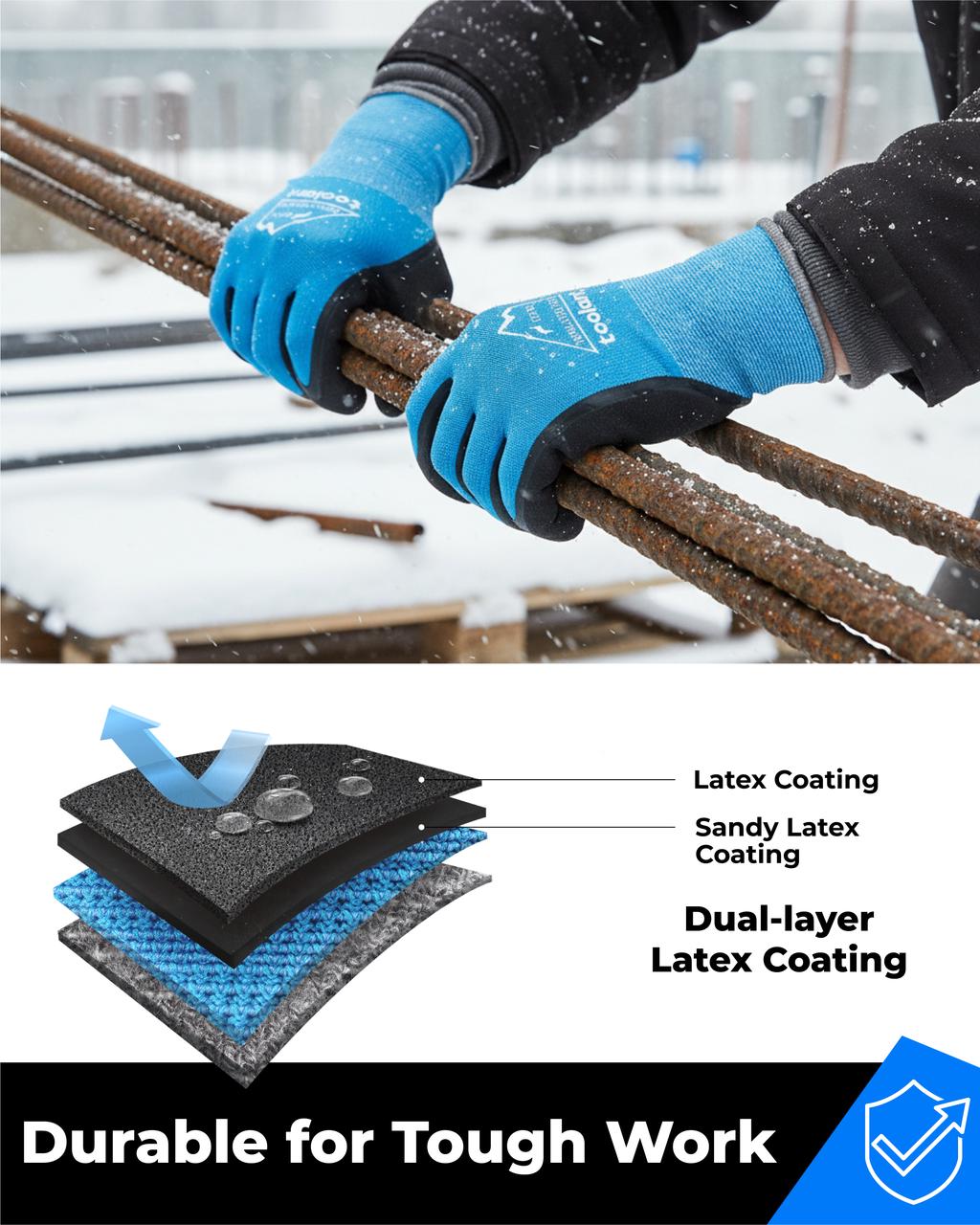 Basic Latex Palm-coated Waterproof Winter Gloves