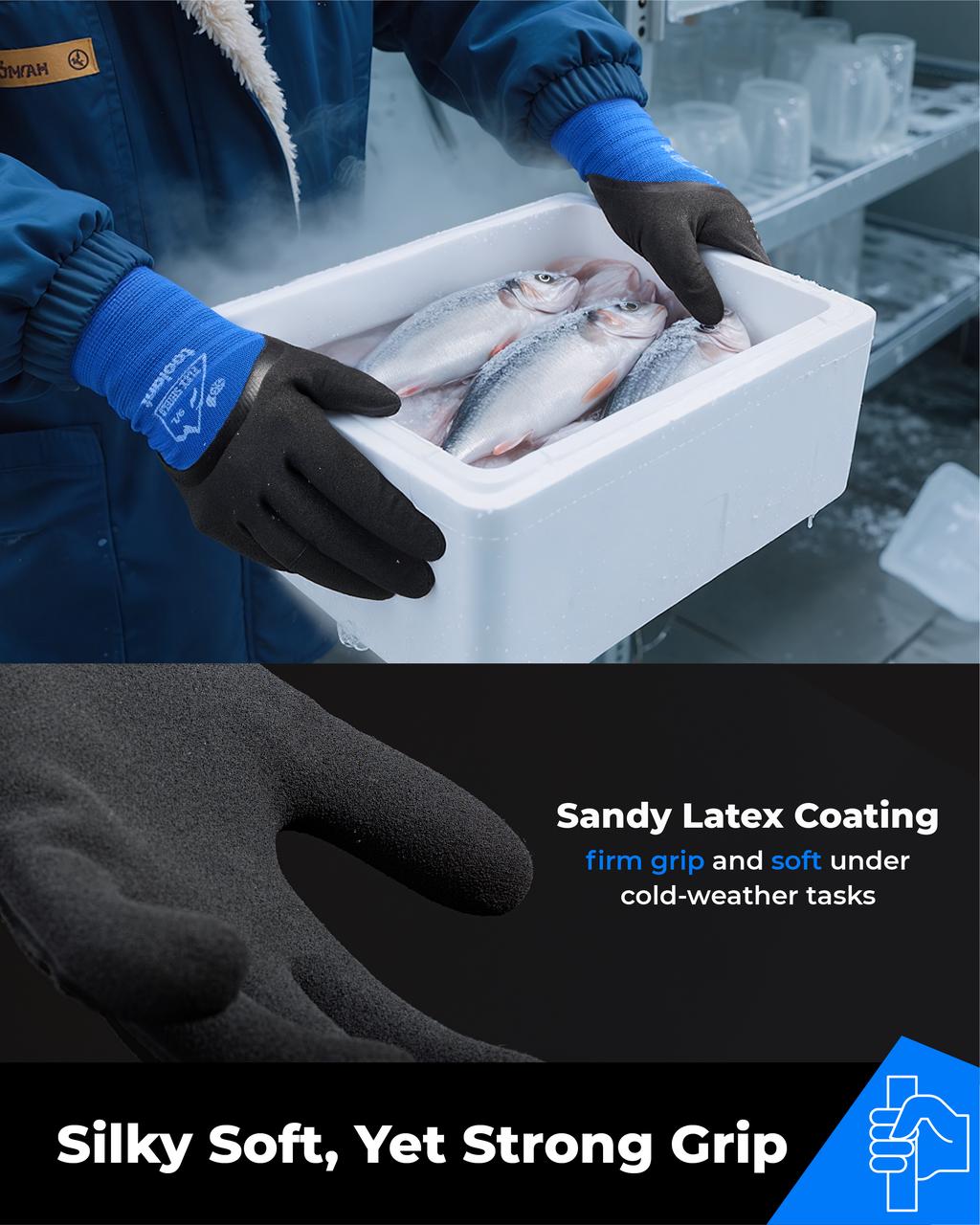 3/4 Latex Palm-coated Waterproof Winter Gloves