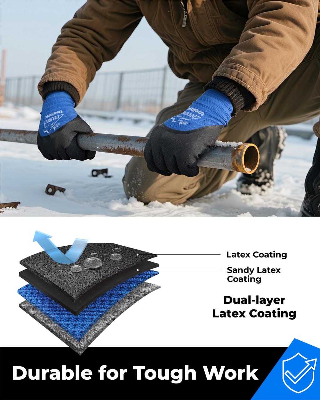 3/4 Latex Palm-coated Waterproof Winter Gloves
