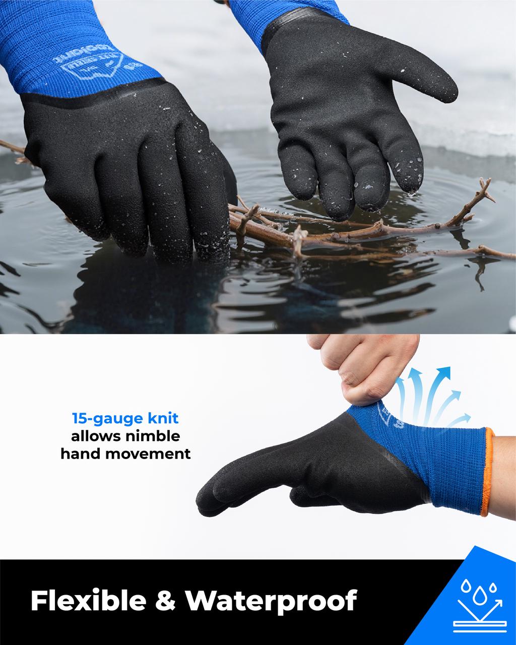 3/4 Latex Palm-coated Waterproof Winter Gloves