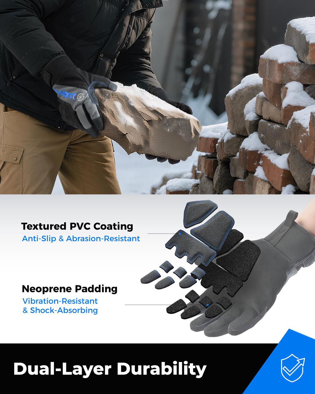 Nitrile Gel Palm Mechanic Winter Waterproof Gloves