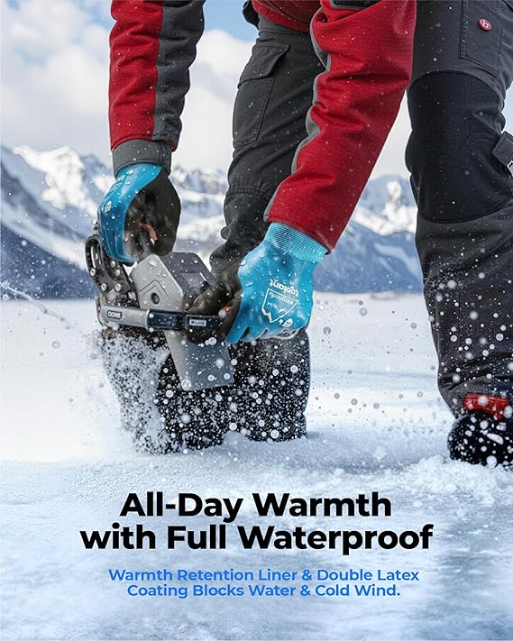 ANSI A4 Cut Resistant Waterproof Winter Work Gloves