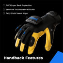 Thor Pro Mechanic Gloves Heavy Duty, with Impact Protection and Vibration Absorption, Snug Fit & Durable