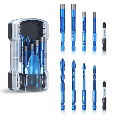 toolant Diamond Drill Bits Set, for Drilling Glass,Procelain,Ceramic and Tile