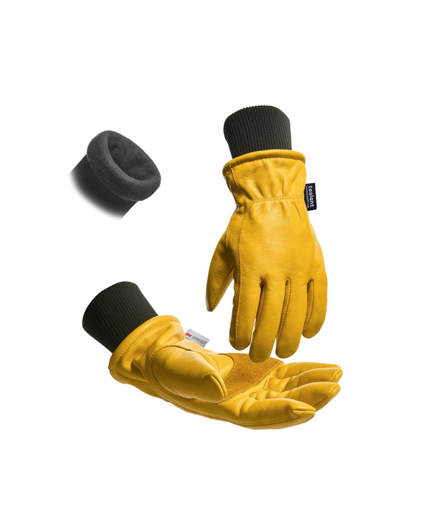 3M Thinsulate Leather Winter Work Gloves with Threaded Cuff