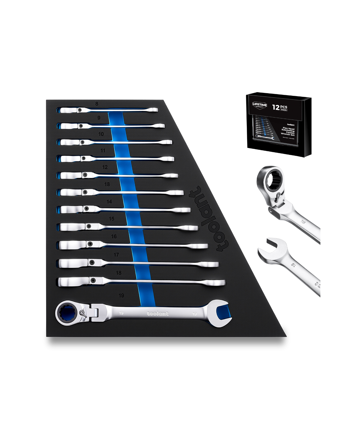 Reversible Flex-Head Ratchet Wrench Set
