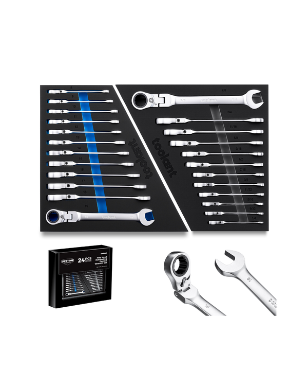 Reversible Flex-Head Ratchet Wrench Set