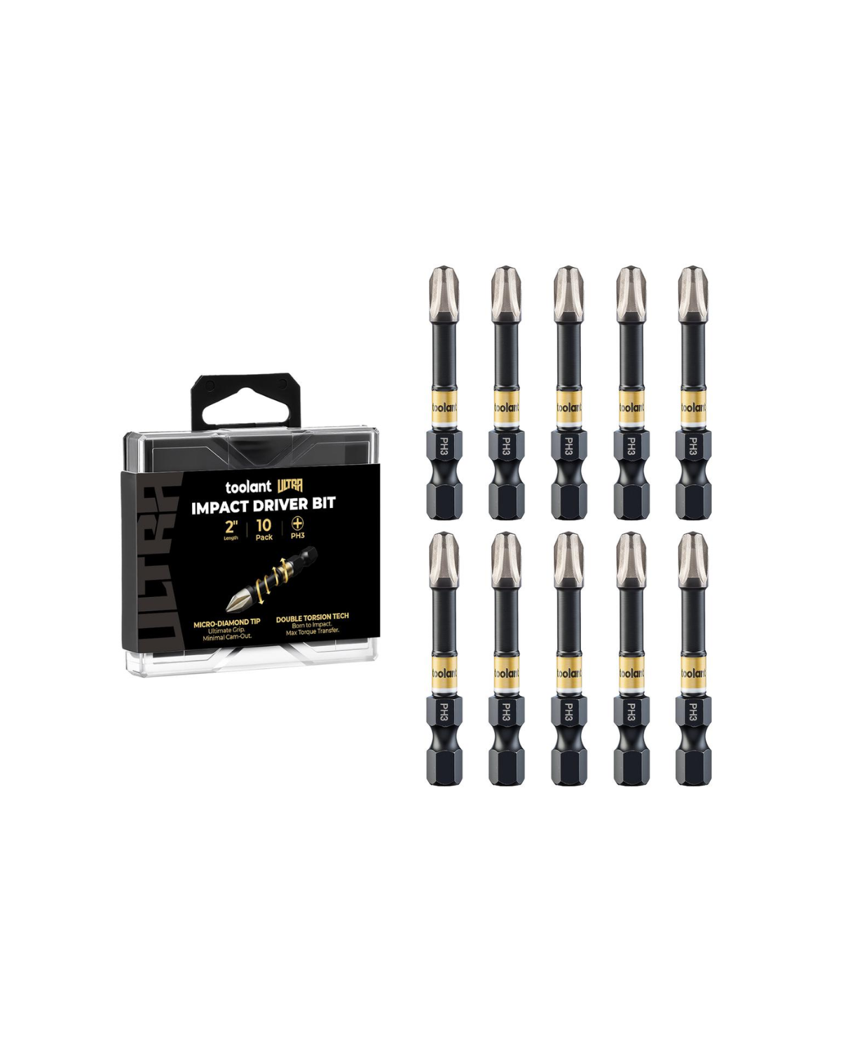 [Ultra] Impact Driver Bit Set, Phillips PH1/PH2/PH3