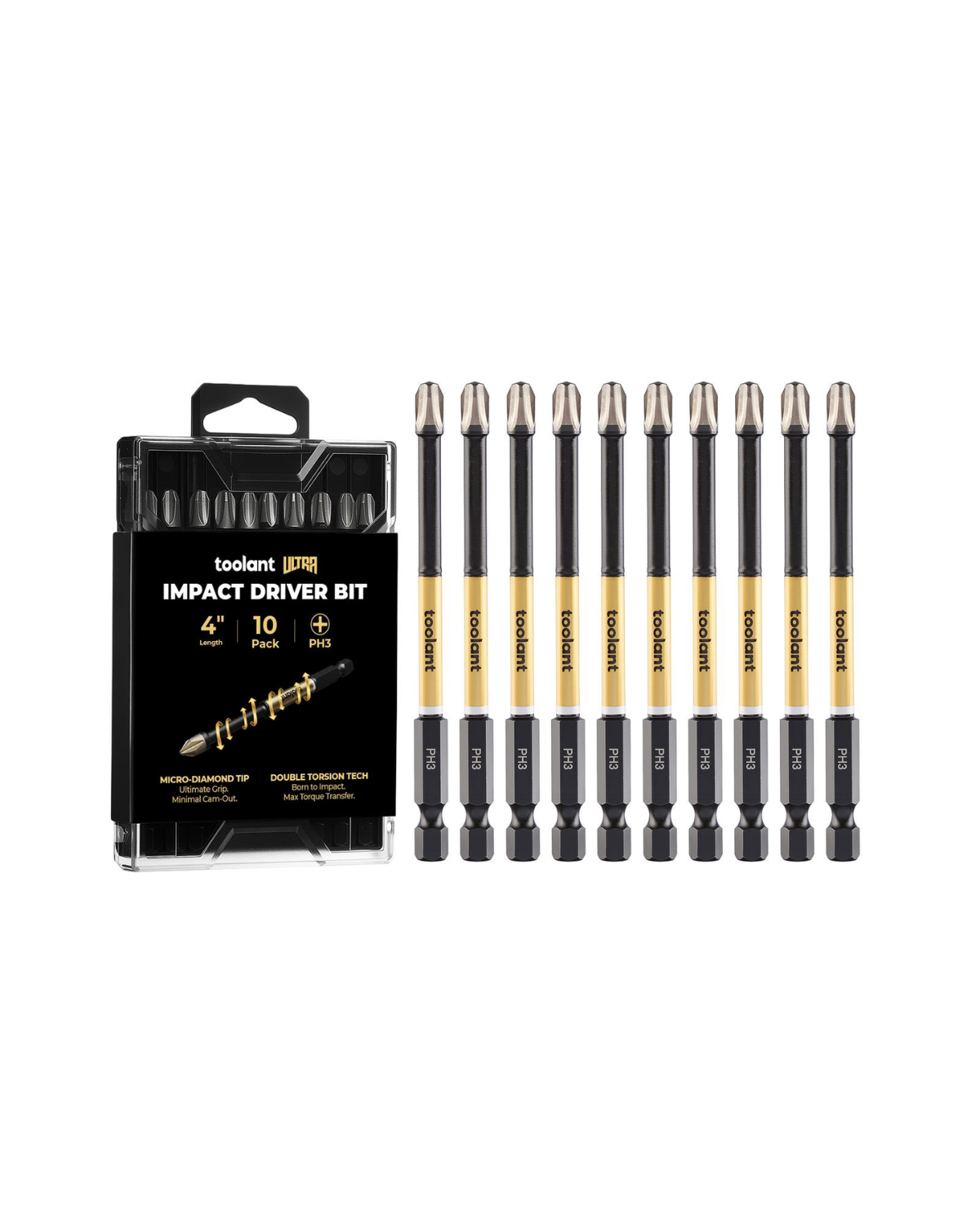[Ultra] Impact Driver Bit Set, Phillips PH1/PH2/PH3