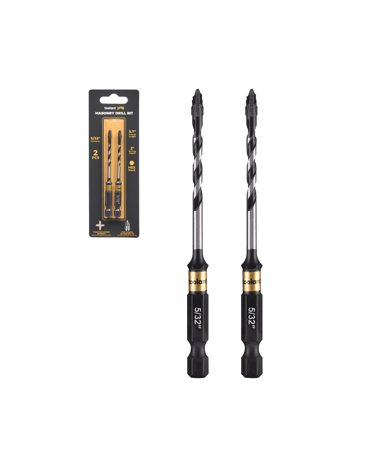 Step-tip Eccentric Masonry Drill Bit Set