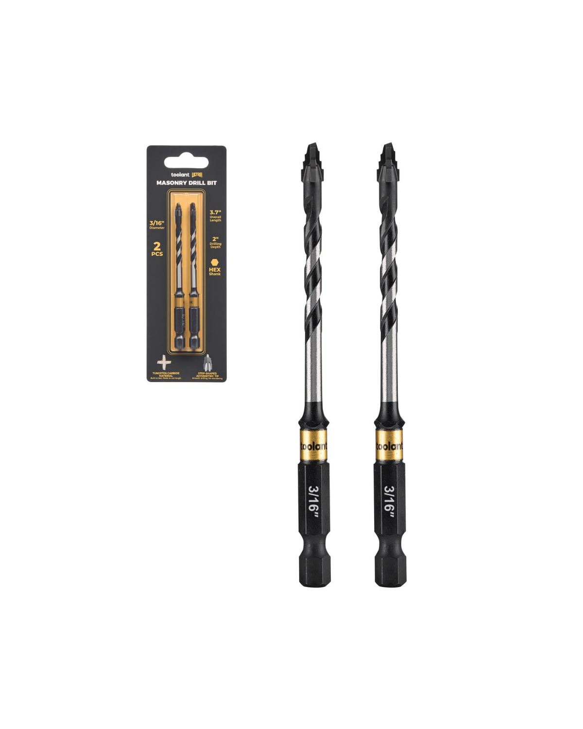 Step-tip Eccentric Masonry Drill Bit Set