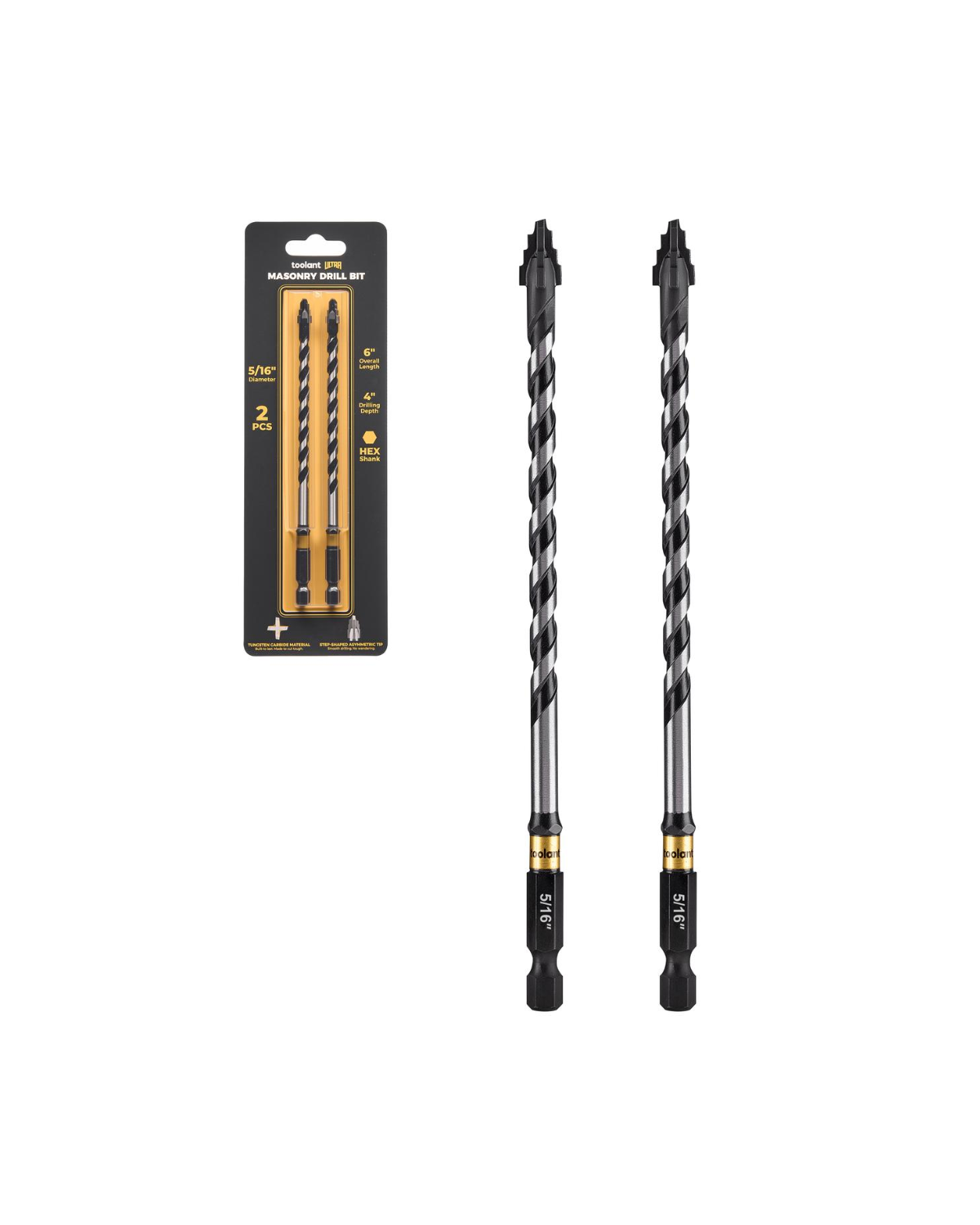 Step-tip Eccentric Masonry Drill Bit Set