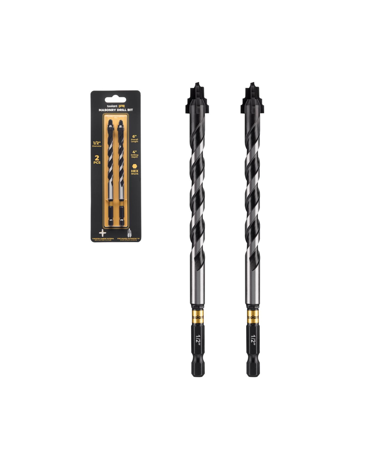 Step-tip Eccentric Masonry Drill Bit Set