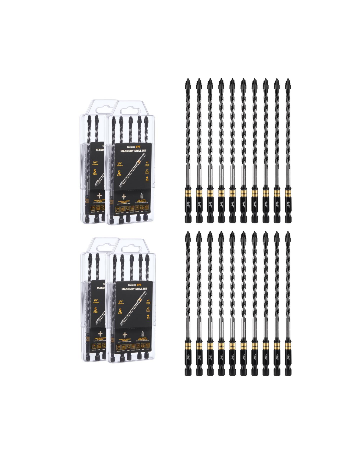 Step-tip Eccentric Masonry Drill Bit Set