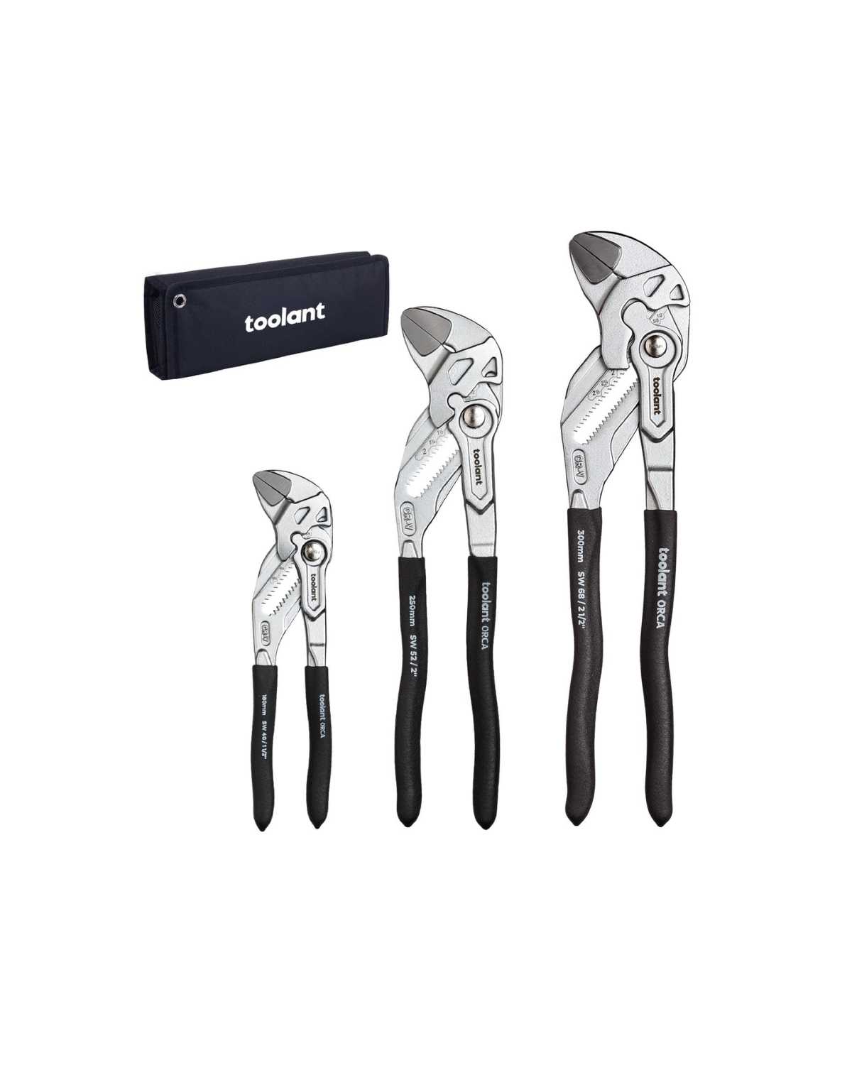 Chrome Pliers Wrench, 5"/7"/10"/12"