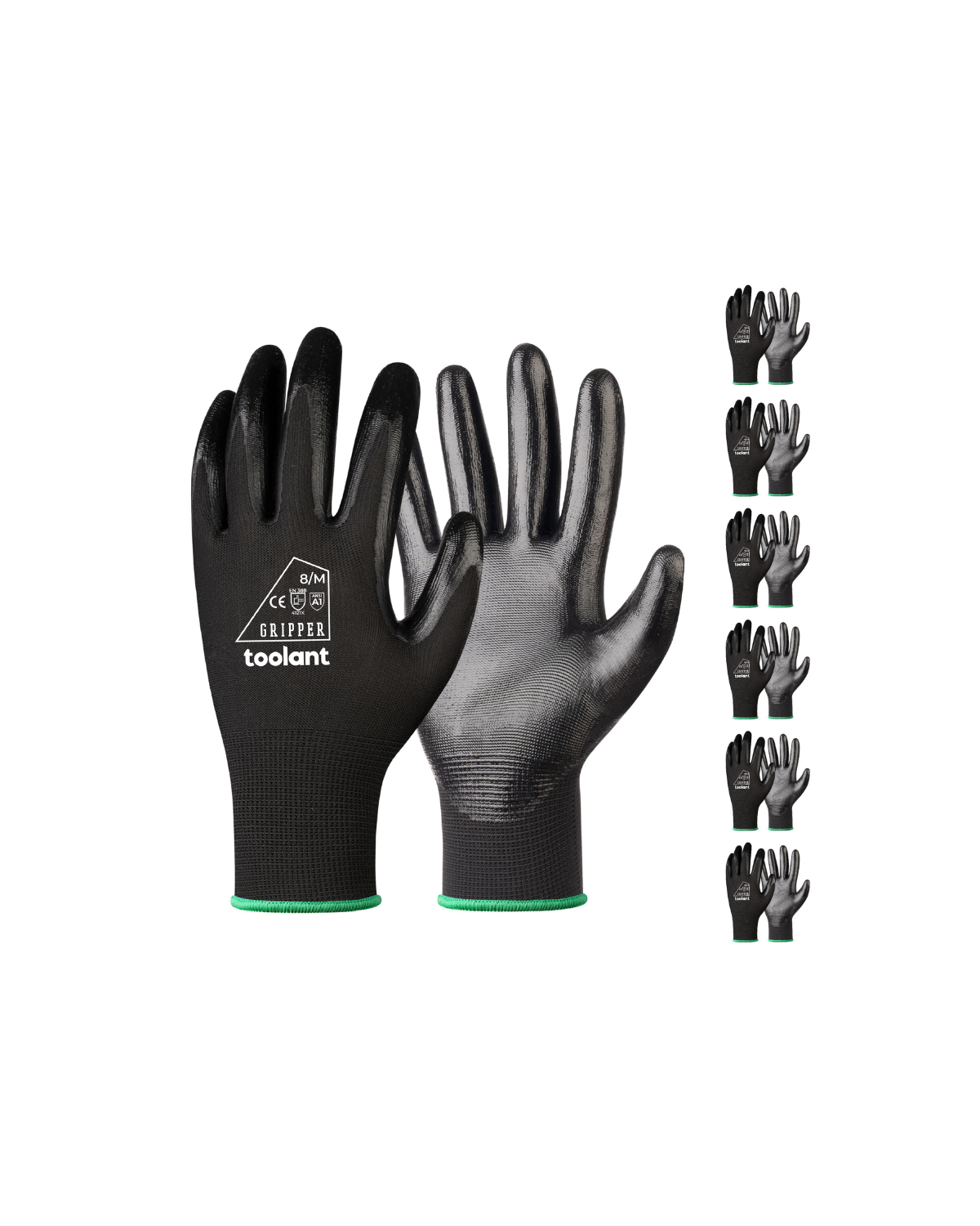 Oil Resistant Nitrile Coating Work Gloves, 12-Pairs