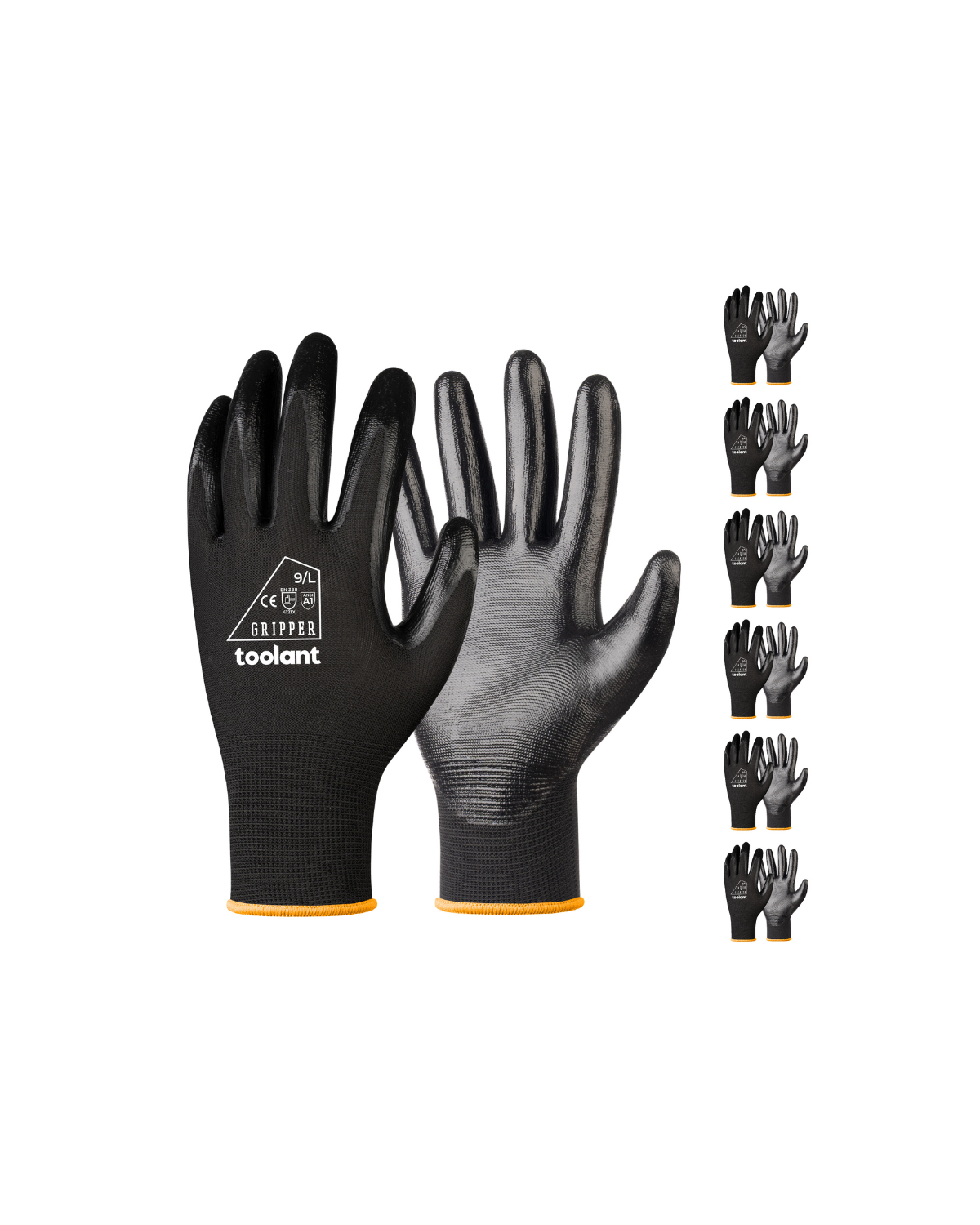 Oil Resistant Nitrile Coating Work Gloves, 12-Pairs