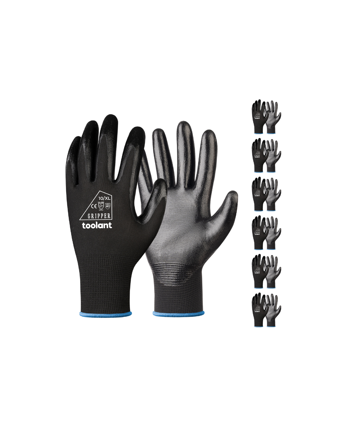 Oil Resistant Nitrile Coating Work Gloves, 12-Pairs