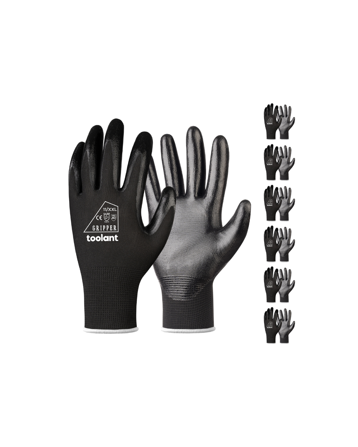 Oil Resistant Nitrile Coating Work Gloves, 12-Pairs