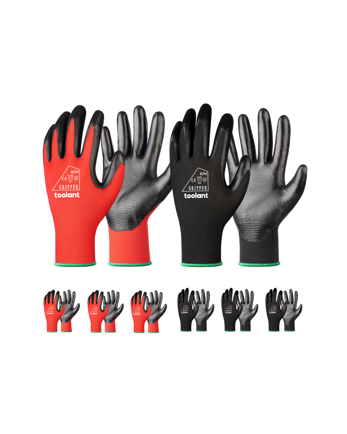 Oil Resistant Nitrile Coating Work Gloves, 12-Pairs