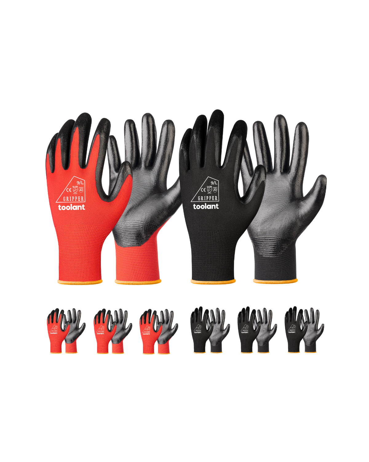 Oil Resistant Nitrile Coating Work Gloves, 12-Pairs