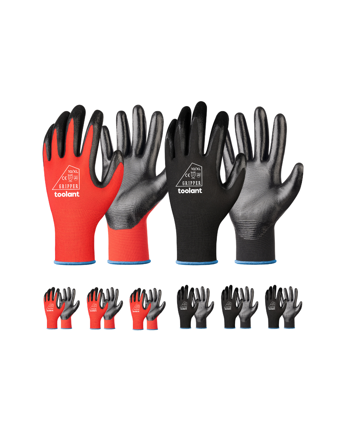 Oil Resistant Nitrile Coating Work Gloves, 12-Pairs