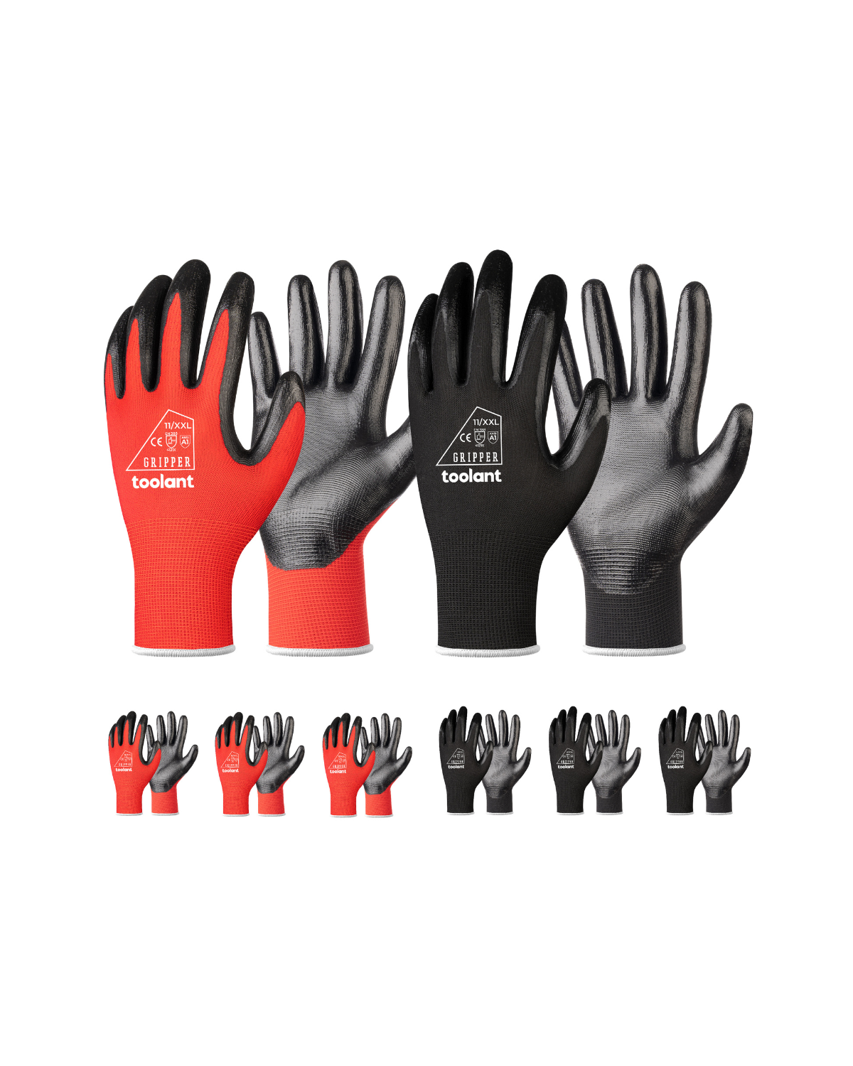 Oil Resistant Nitrile Coating Work Gloves, 12-Pairs