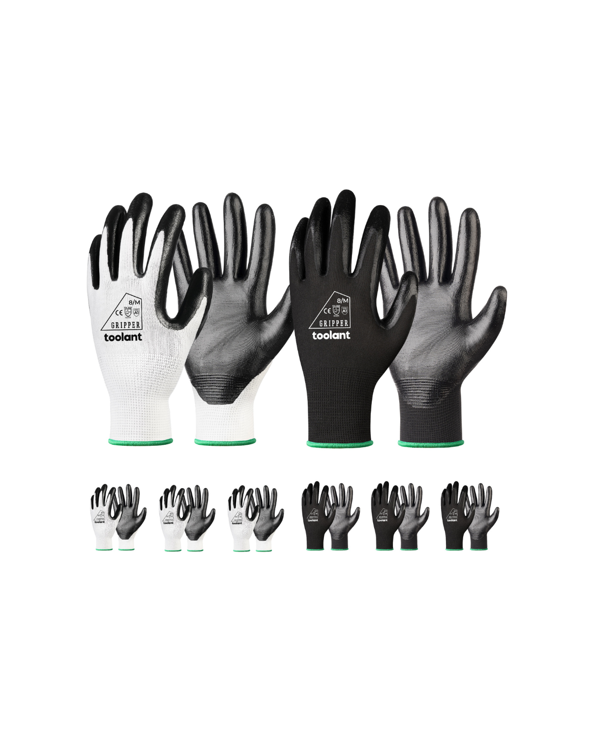 Oil Resistant Nitrile Coating Work Gloves, 12-Pairs