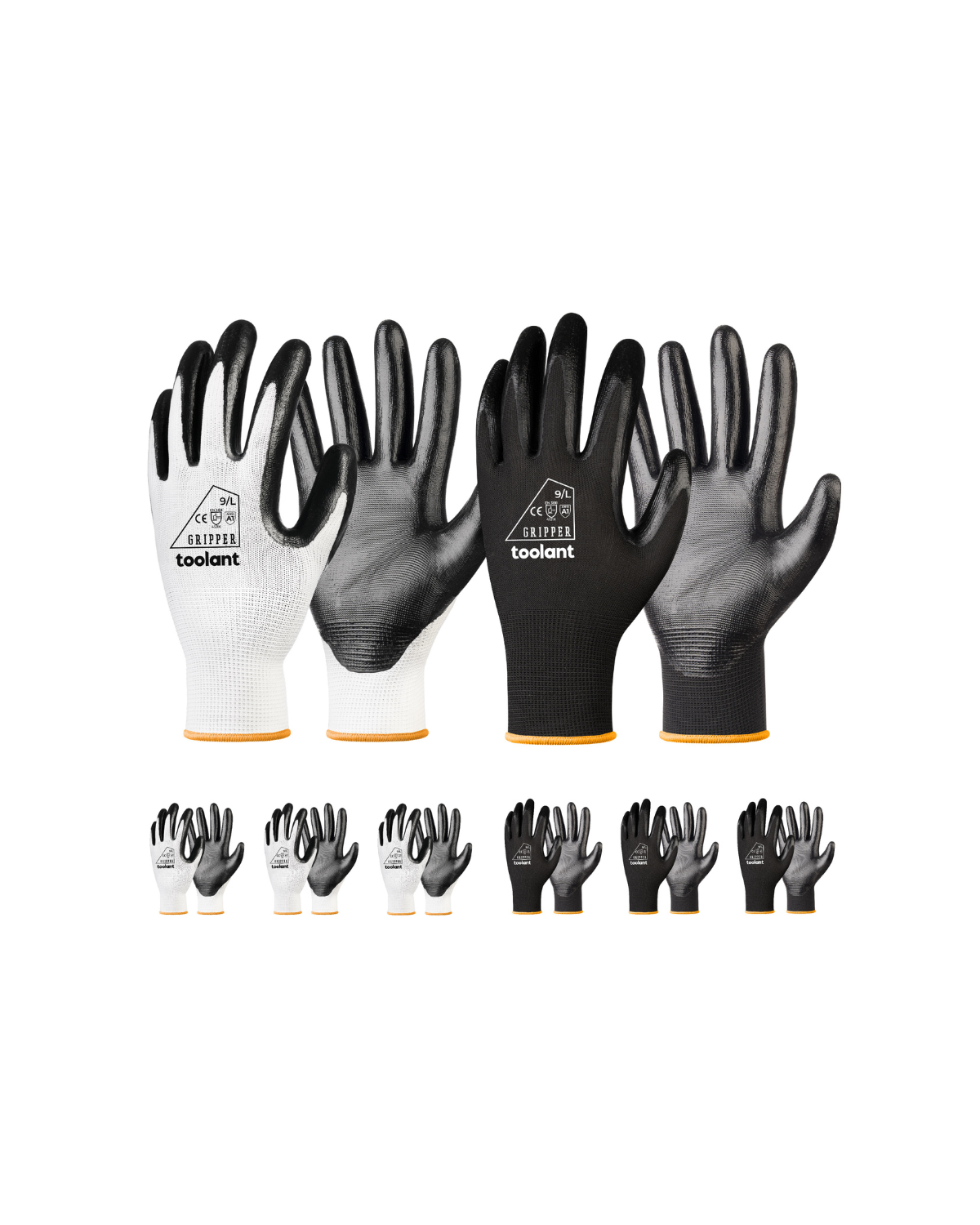 Oil Resistant Nitrile Coating Work Gloves, 12-Pairs