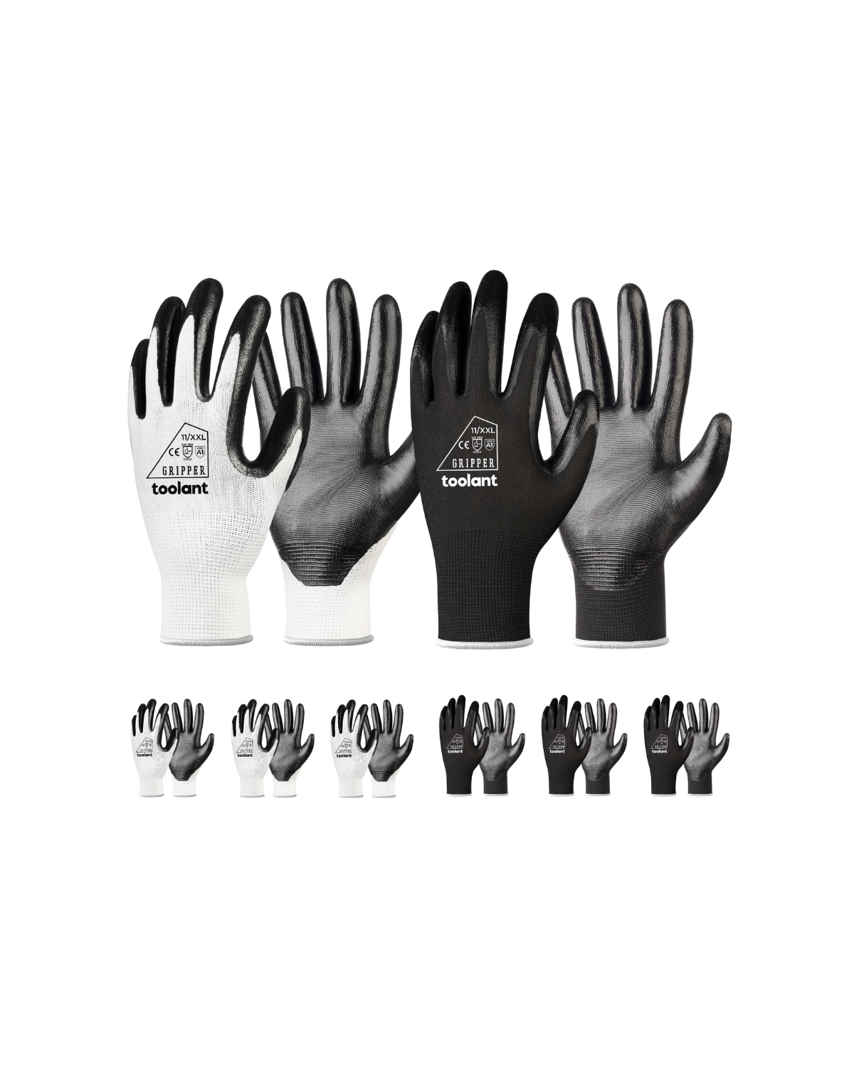 Oil Resistant Nitrile Coating Work Gloves, 12-Pairs