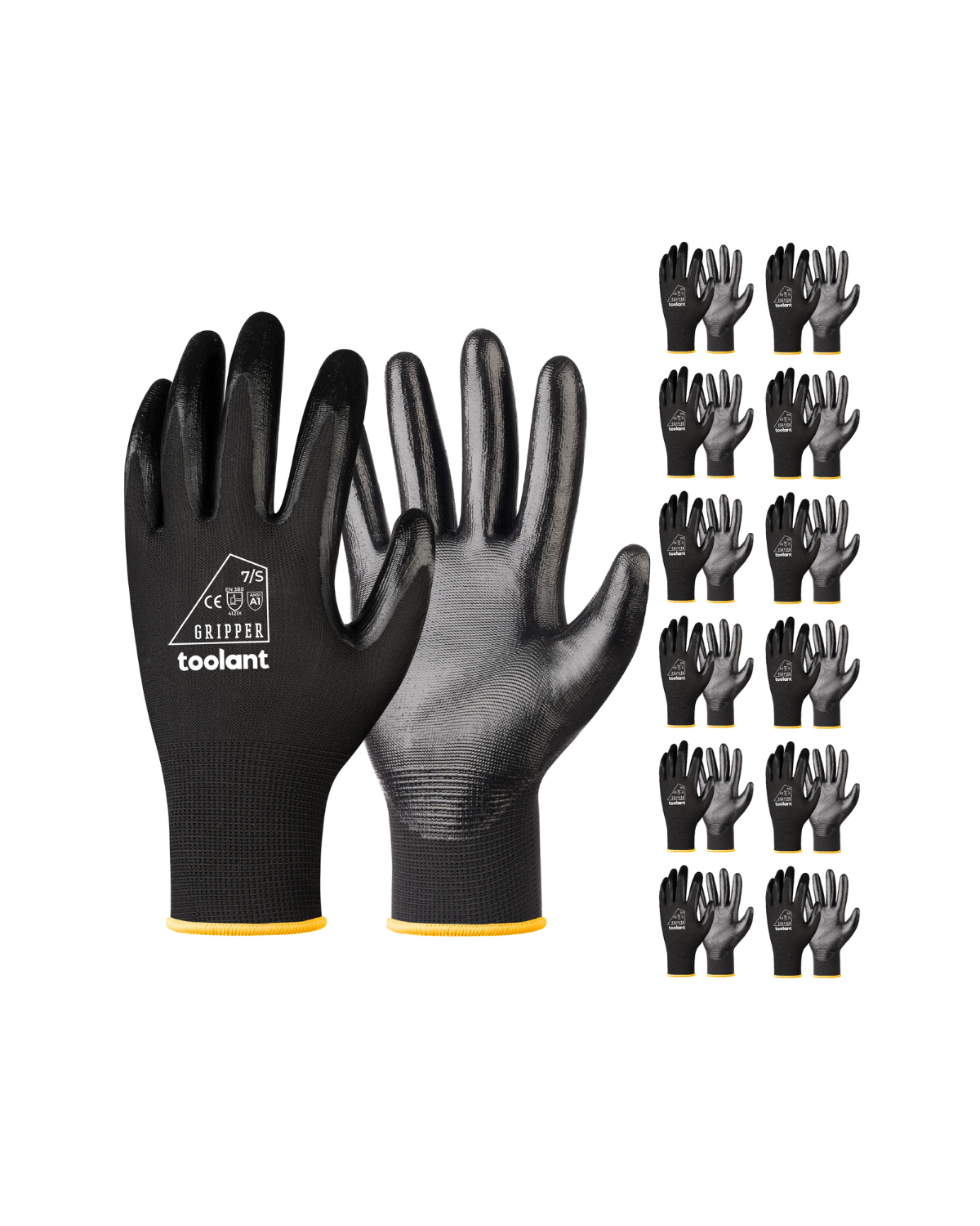 Oil Resistant Nitrile Coating Work Gloves, 12-Pairs