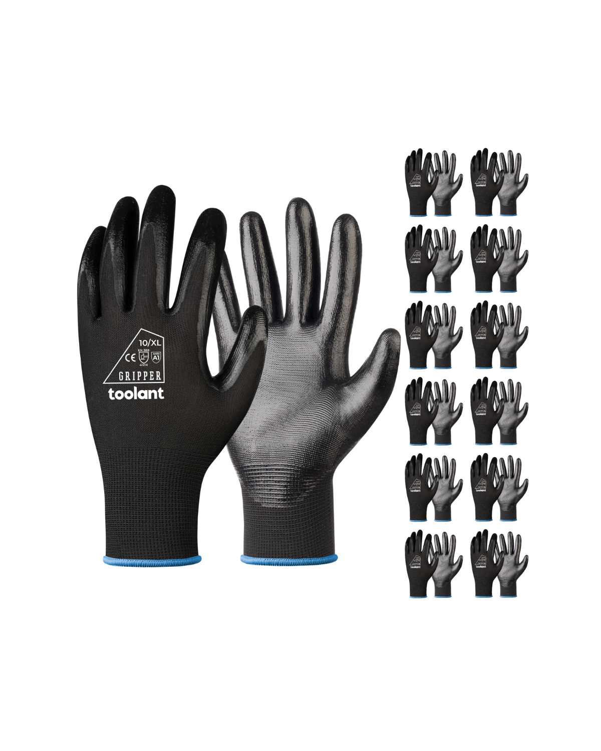 Oil Resistant Nitrile Coating Work Gloves, 12-Pairs