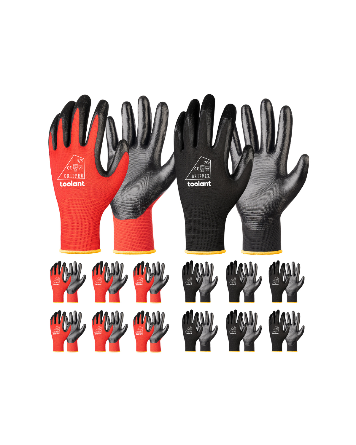 Oil Resistant Nitrile Coating Work Gloves, 12-Pairs