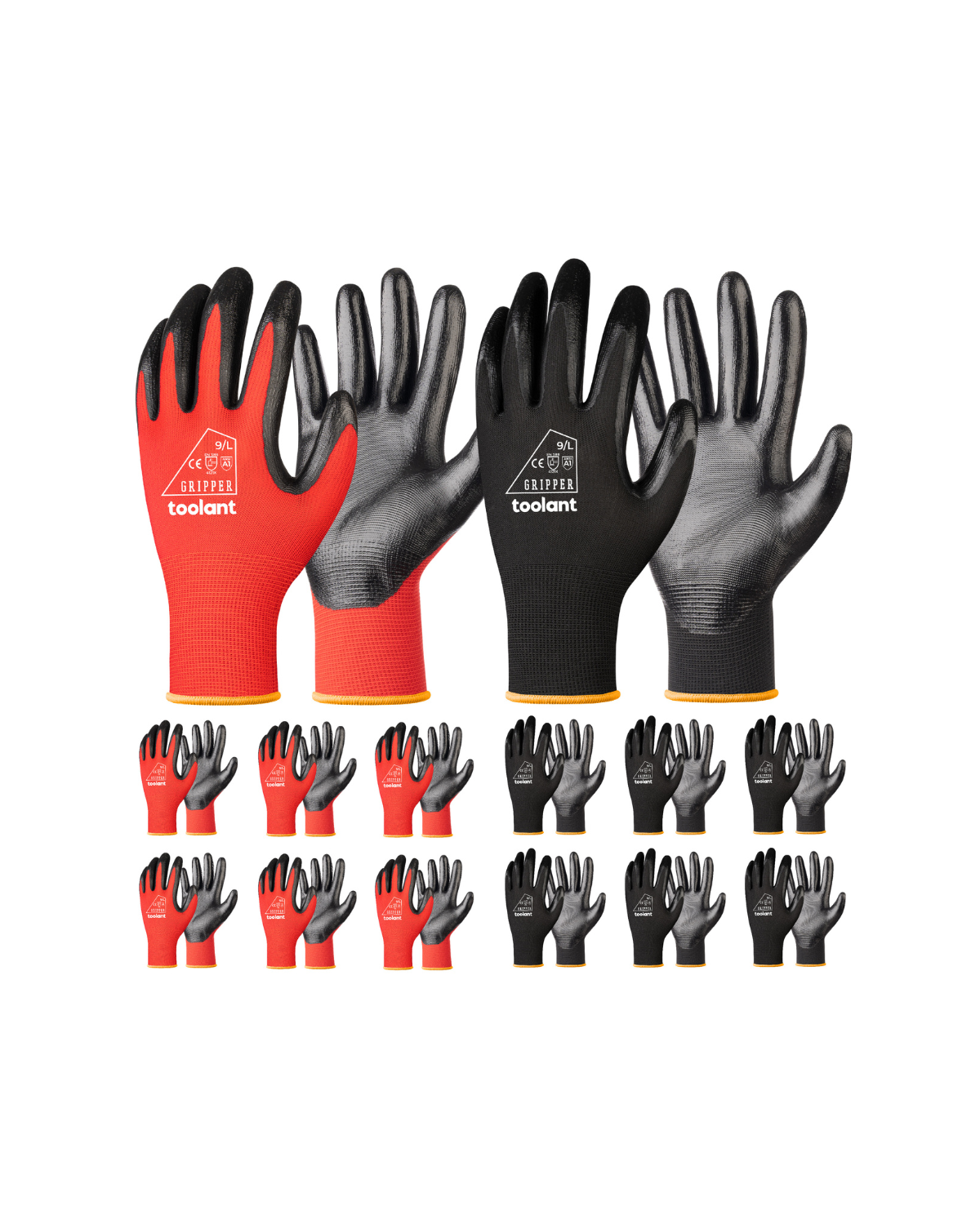 Oil Resistant Nitrile Coating Work Gloves, 12-Pairs