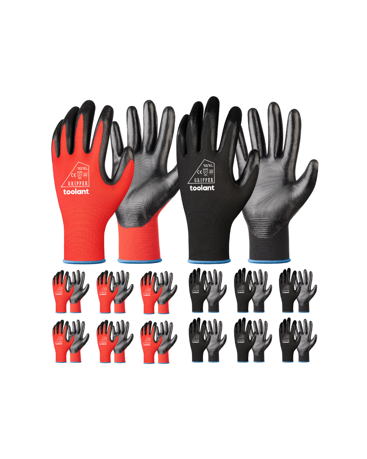 Oil Resistant Nitrile Coating Work Gloves, 12-Pairs
