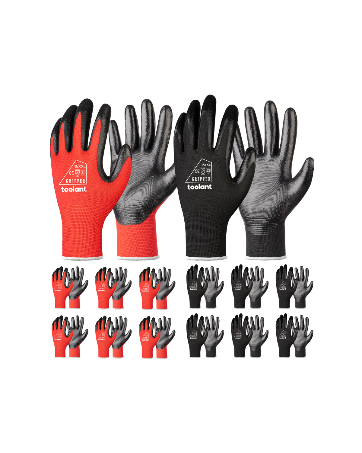 Oil Resistant Nitrile Coating Work Gloves, 12-Pairs