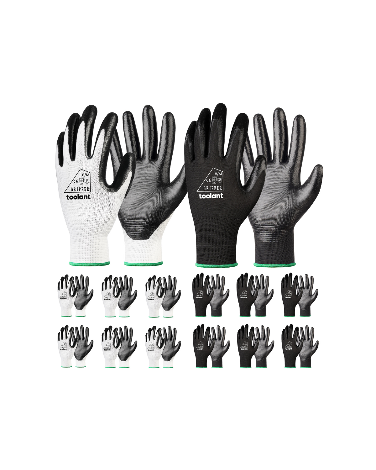 Oil Resistant Nitrile Coating Work Gloves, 12-Pairs
