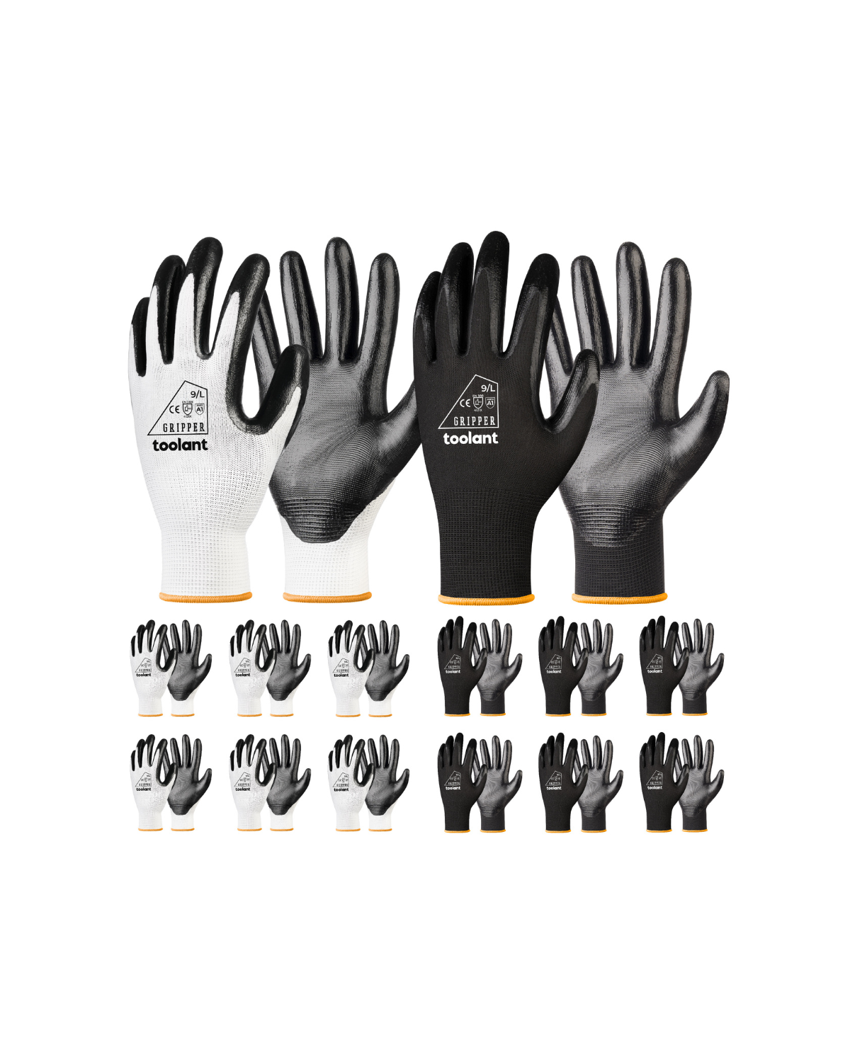 Oil Resistant Nitrile Coating Work Gloves, 12-Pairs