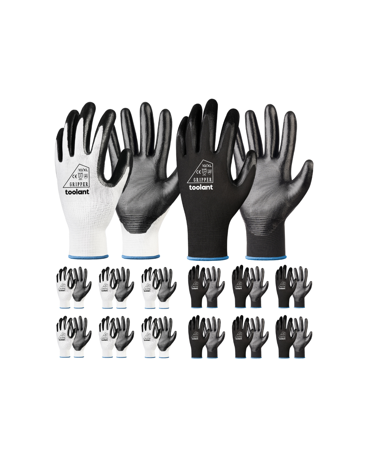 Oil Resistant Nitrile Coating Work Gloves, 12-Pairs