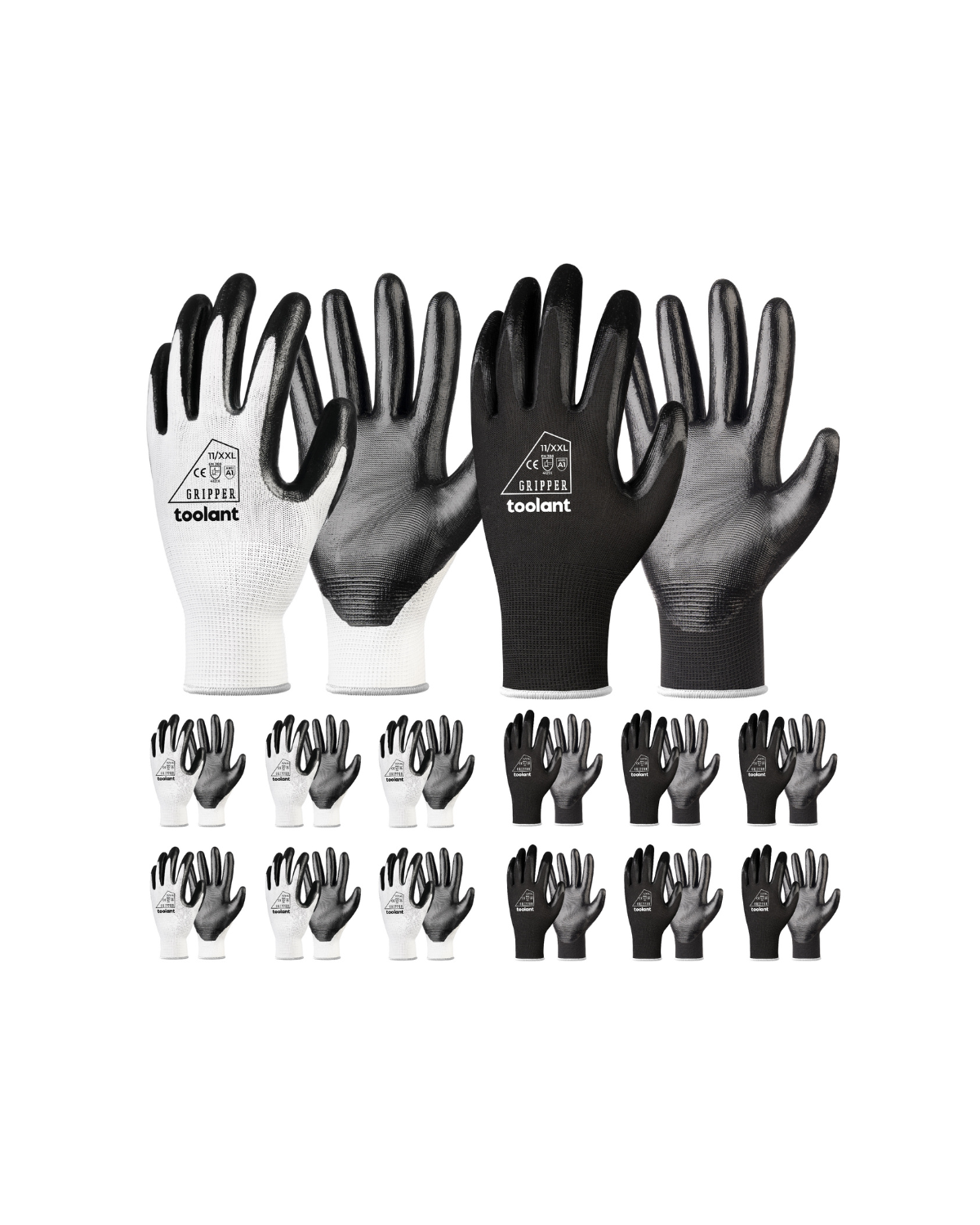 Oil Resistant Nitrile Coating Work Gloves, 12-Pairs