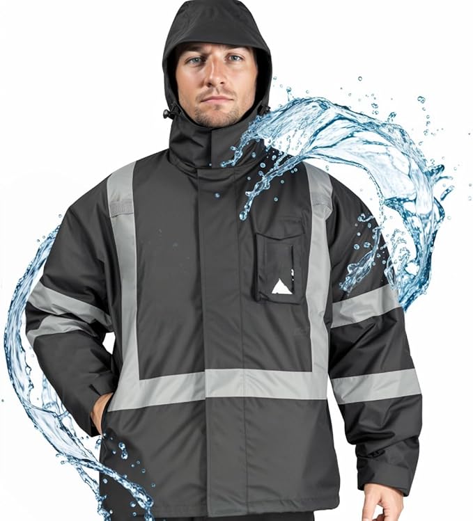 [New Version] Reflective Waterproof Safety Jackets for Men