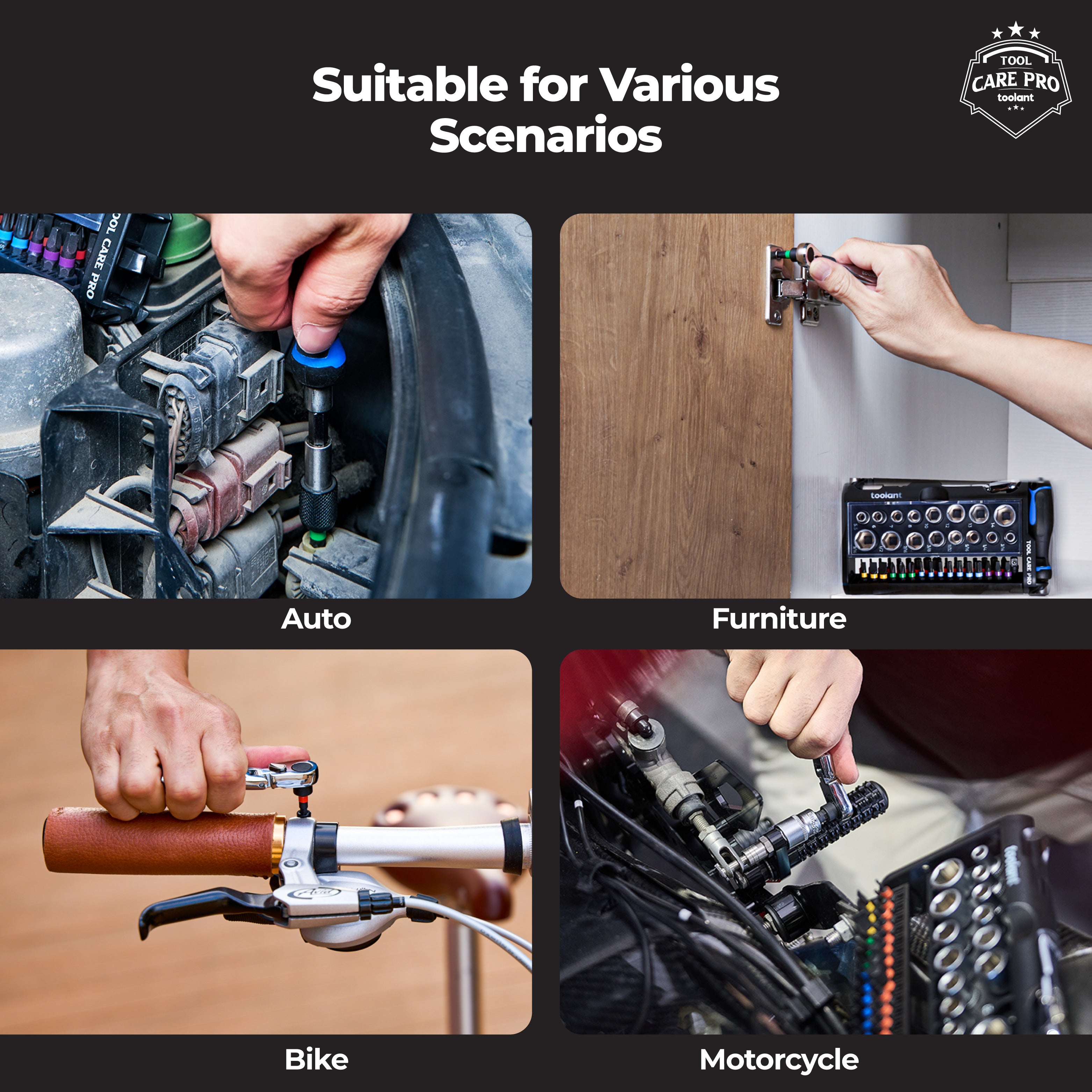 toolant Mini Ratchet Wrench Set 52pcs with Sockets and Screwdriver Bits