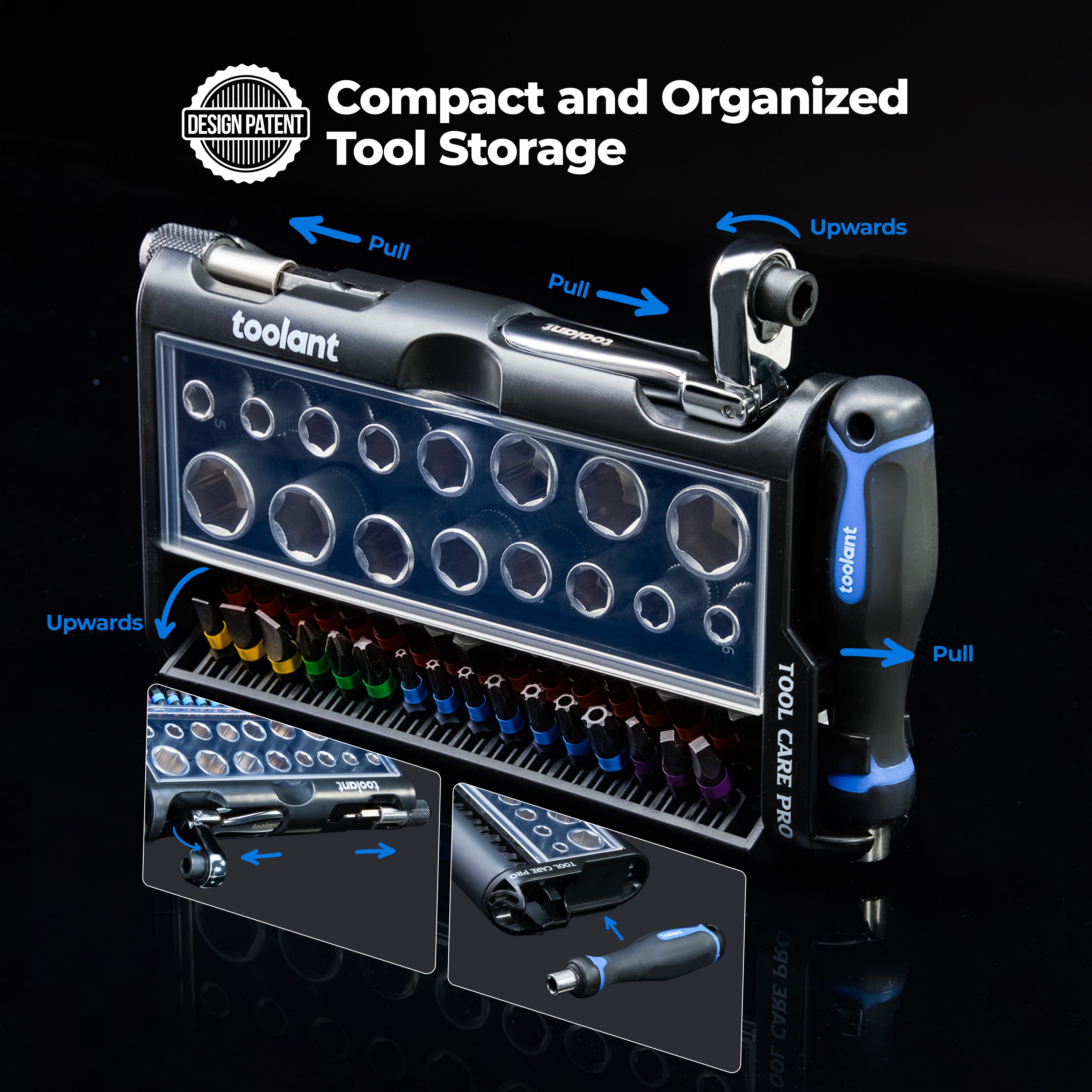 toolant Mini Ratchet Wrench Set 52pcs with Sockets and Screwdriver Bits