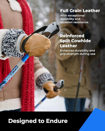 Waterproof Insulated Winter Leather Work Mittens